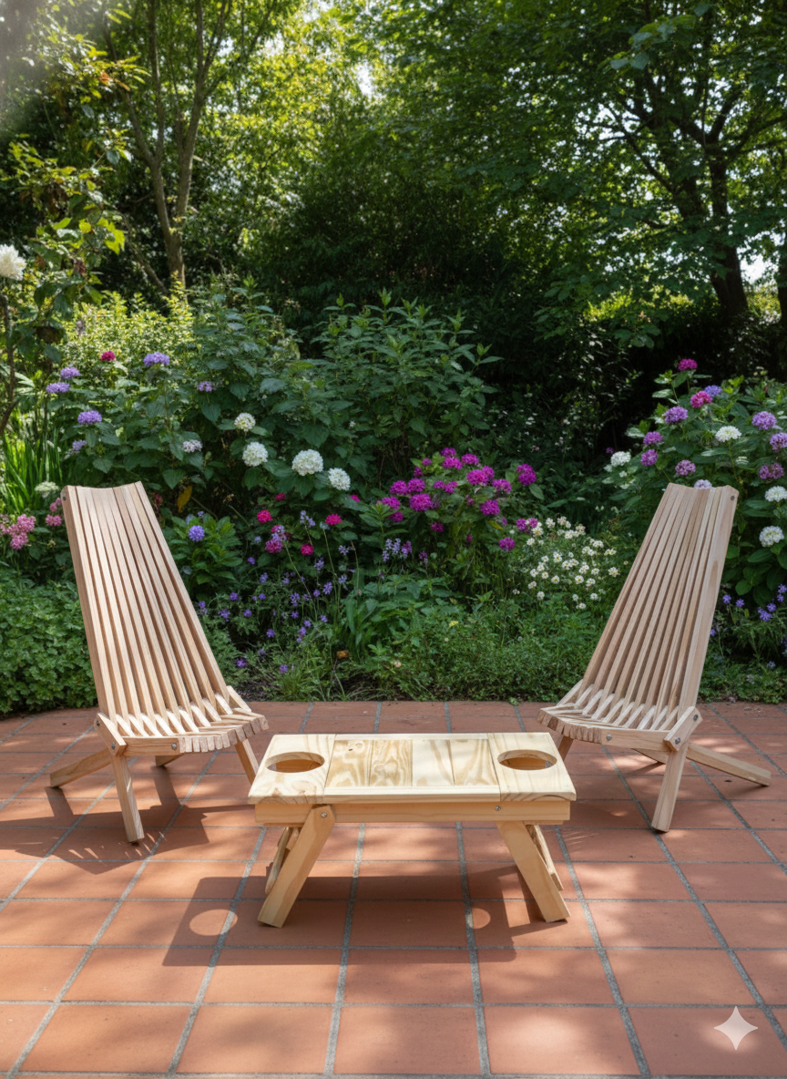 Combo mesa matera/cervecera mas dos sillas Jesuitas