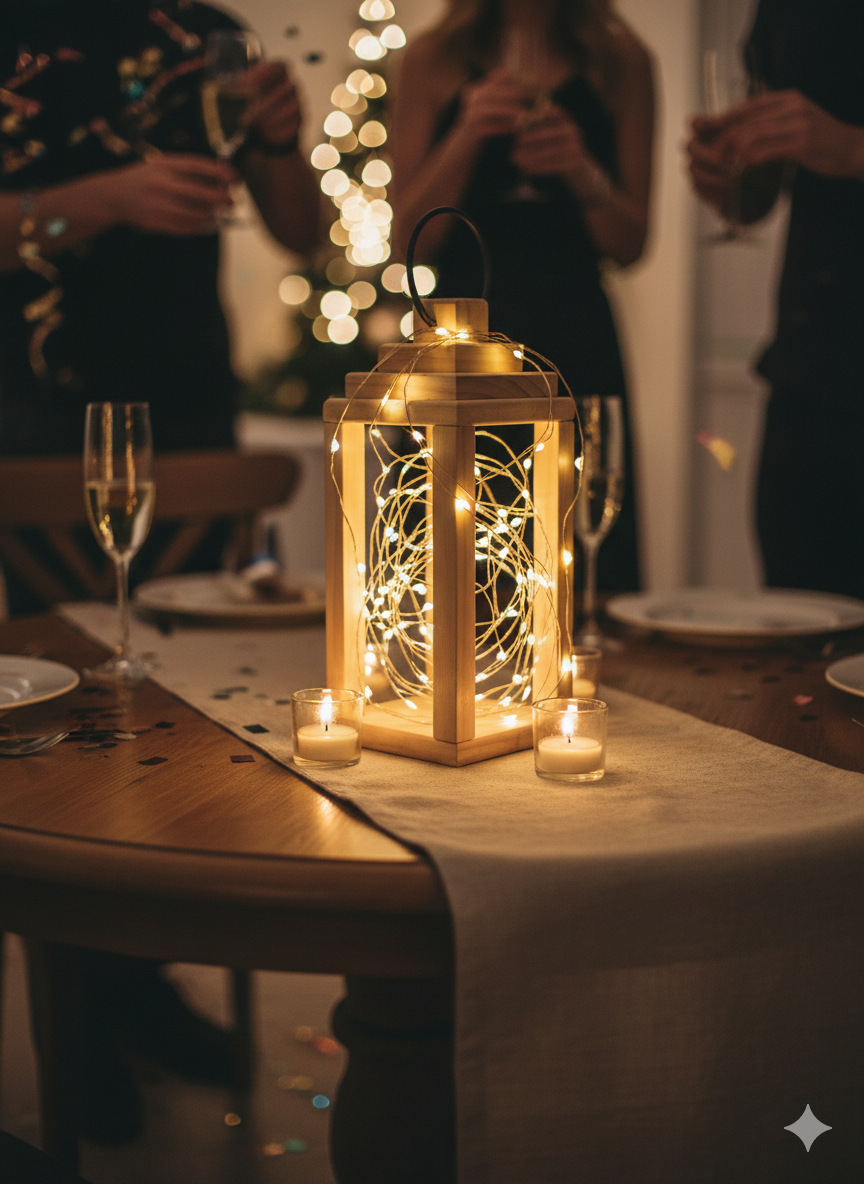 Fanales de 30cm. de alto con hilo de 30 luces led 