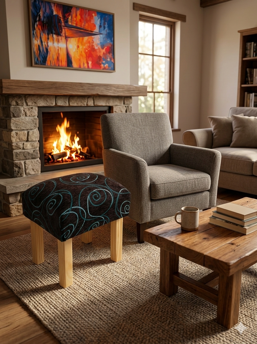 Banquitos apoya pies tapizados